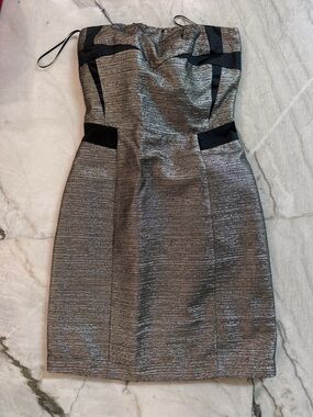 See by Chloe Strapless Silver mini dress